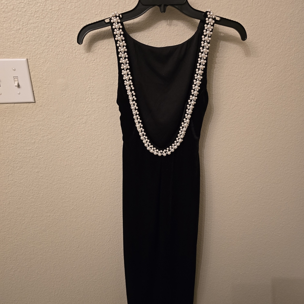 B Darlin Black Dress with Pearl Accents